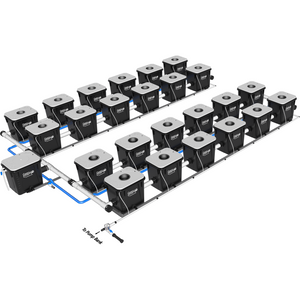 Under Current(R) Double Barrel Recirculating Deep Water Culture (RDWC) Hydroponic System, 4-Row