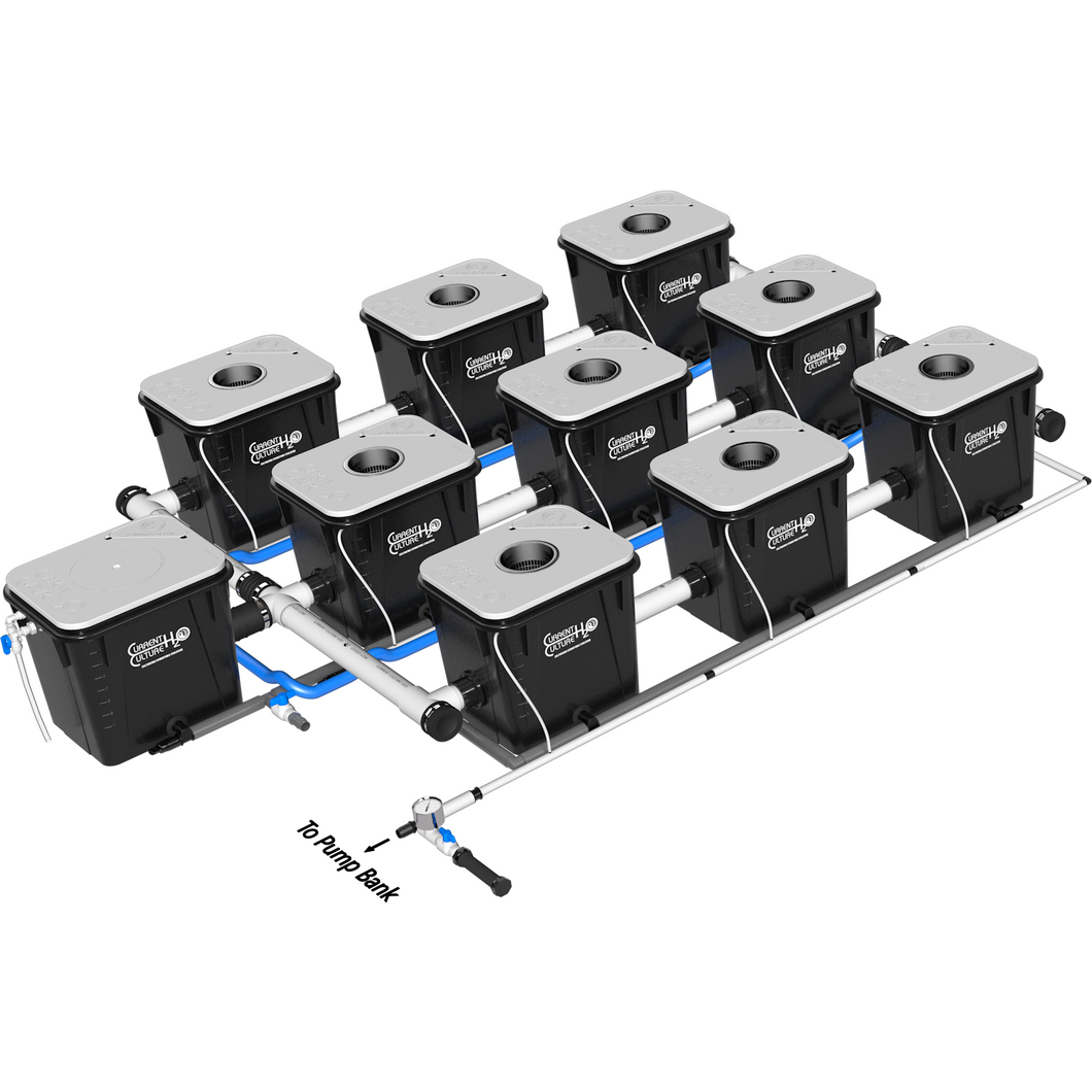 Under Current(R) Evolution Recirculating Deep Water Culture (RDWC) Hydroponic System, 3-Row